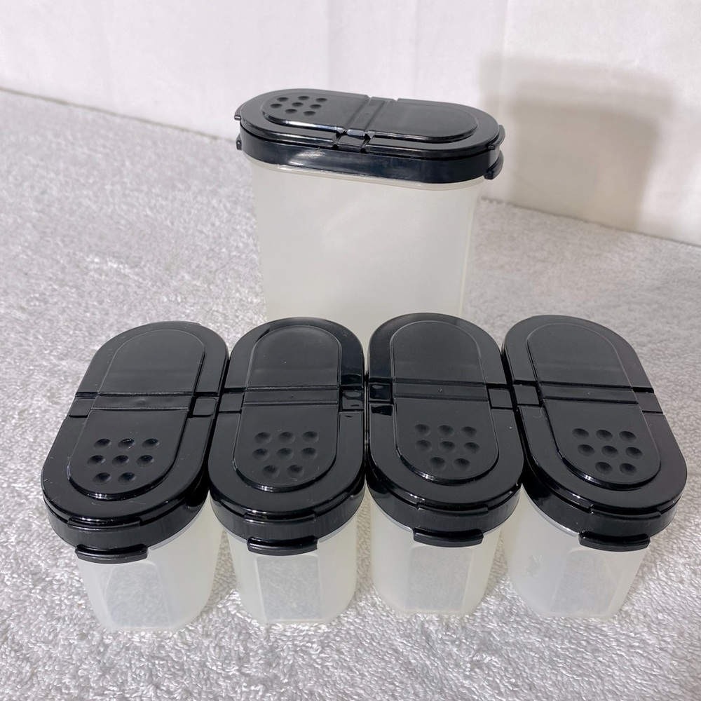 Vintage Tupperware Black Modular Mates Spice It Containers 10pcs